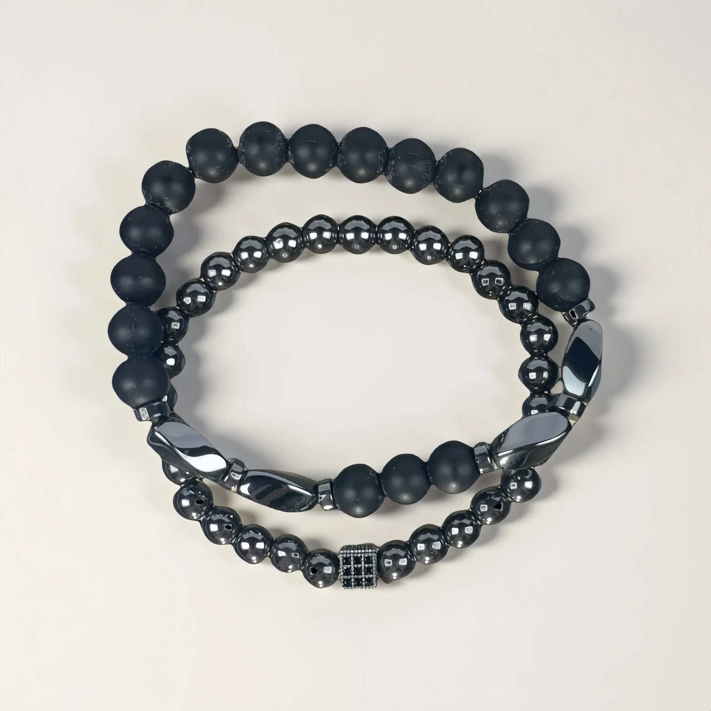Black Gallstone Dark Minimalist Bracelet