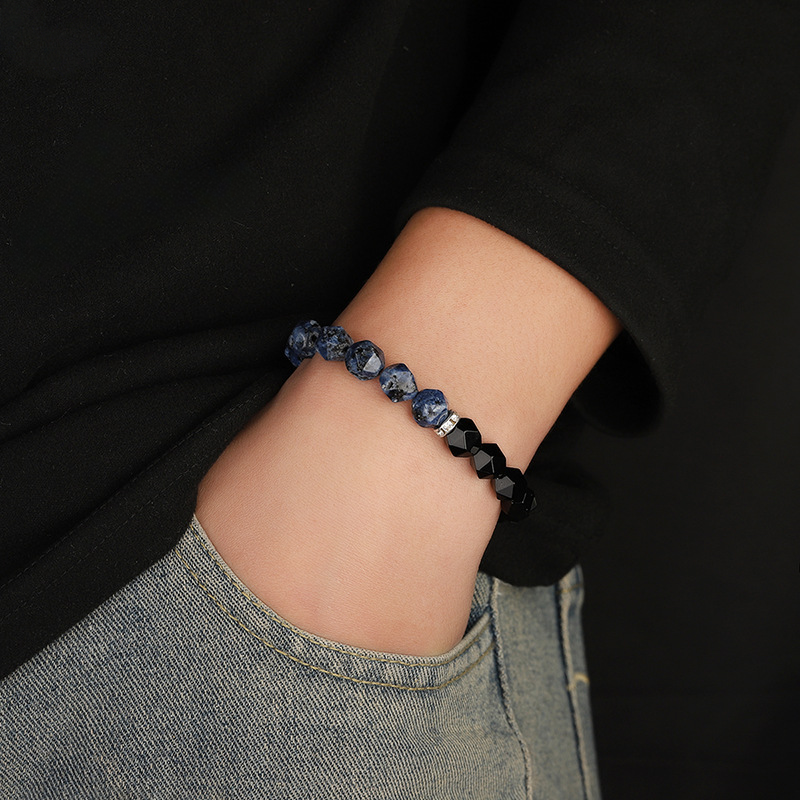 Mountains & Seas · Blue Strata Agate Minimalist Bracelet