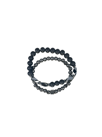 Black Gallstone Dark Minimalist Bracelet