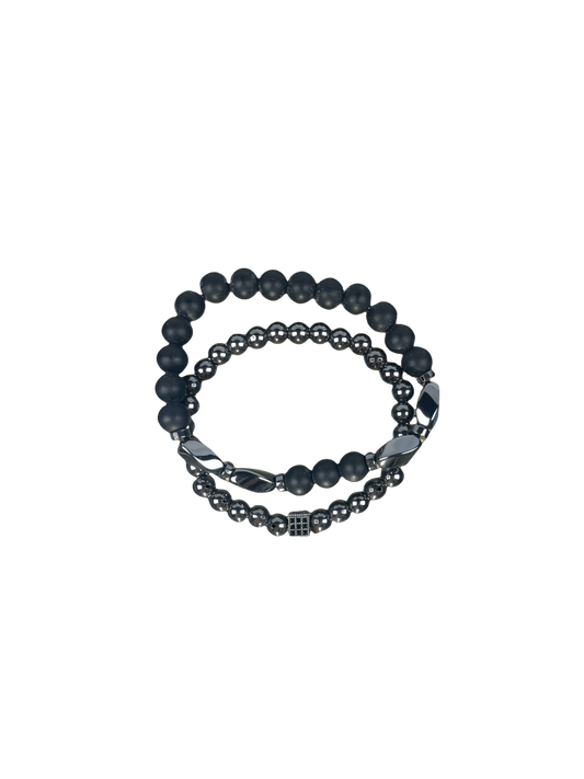 Black Gallstone Dark Minimalist Bracelet