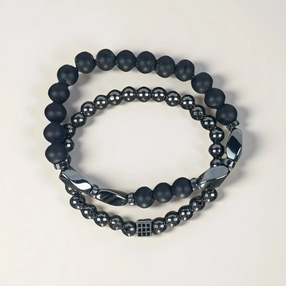 Black Gallstone Dark Minimalist Bracelet