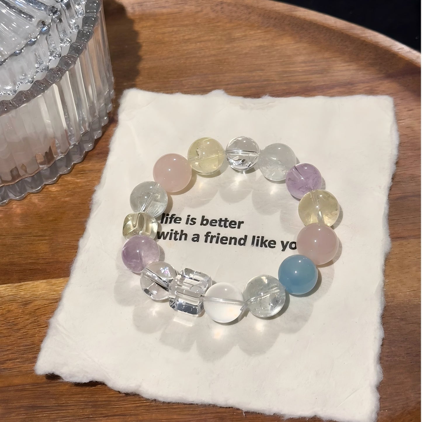 Pastel Gems Single-Strand Bracelet